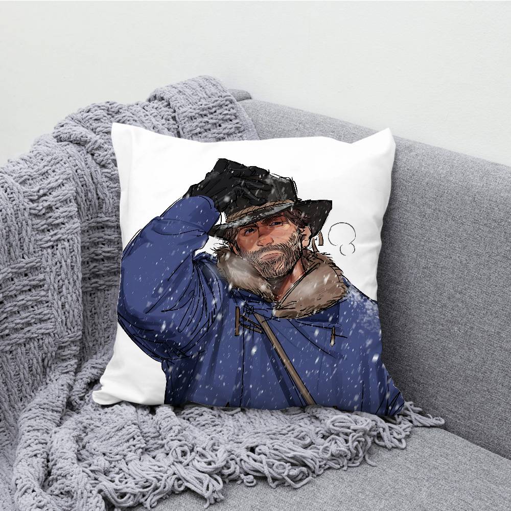 

A-Arthur M-Morgan Pillow Case Print Polyester Fiber 40X40 cm Home Sofa Throw Cushion Cover Decoration 30cmx30cm