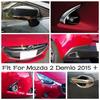 Chrome Exterior Refit Kit Fog Lights Lamps / Handle / Door Bowl / Front Grille Strip Cover Trim For Mazda 2 Demio 2015 -
