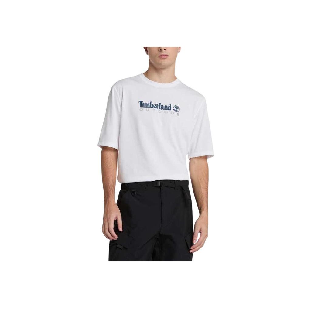 Timberland Letter Pattern Printed Short Sleeve Round Neck T-Shirt Men Tops White TB0A41Z51001