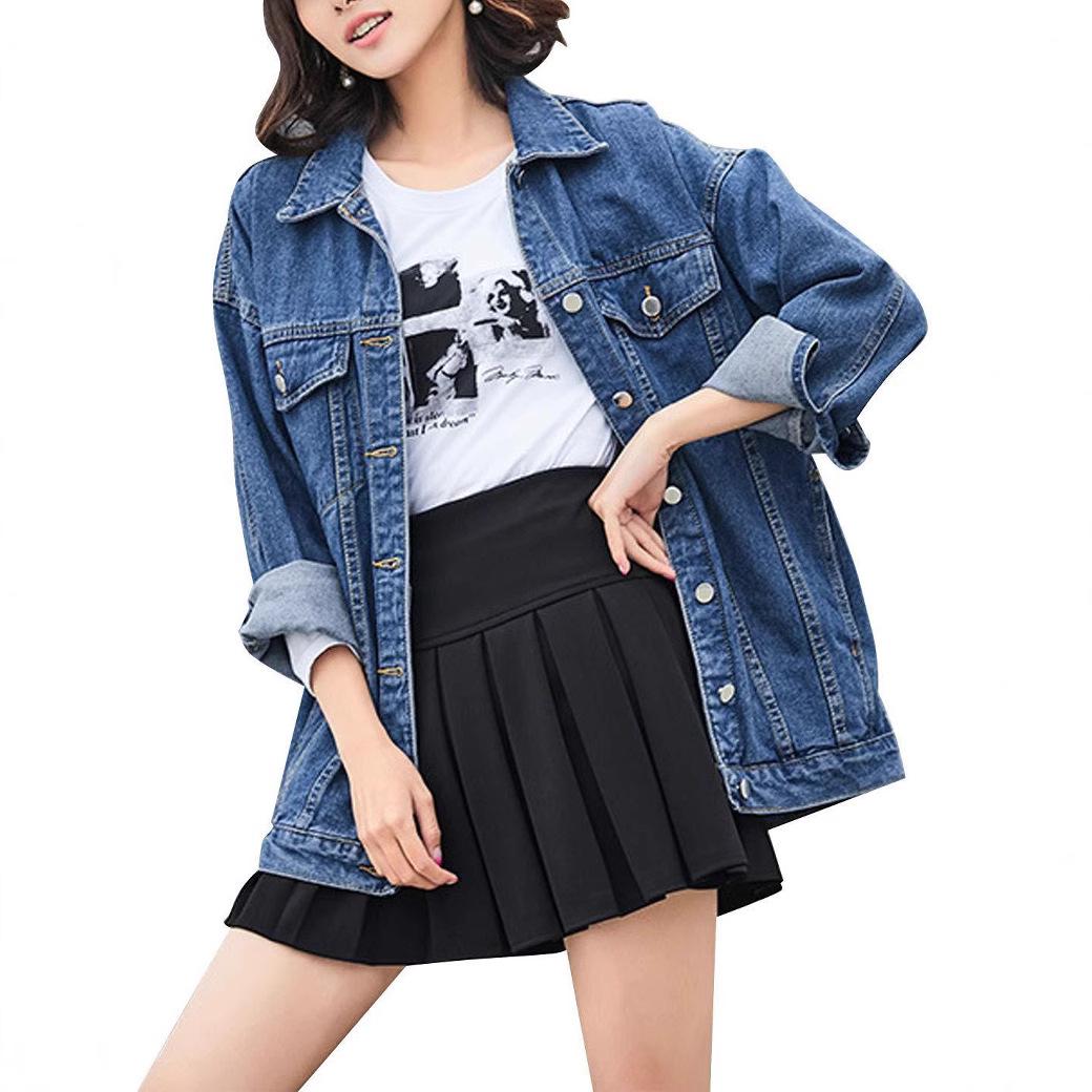 

Women s Spring and Autumn Long Sleeve Denim Jacket XL темно-синий