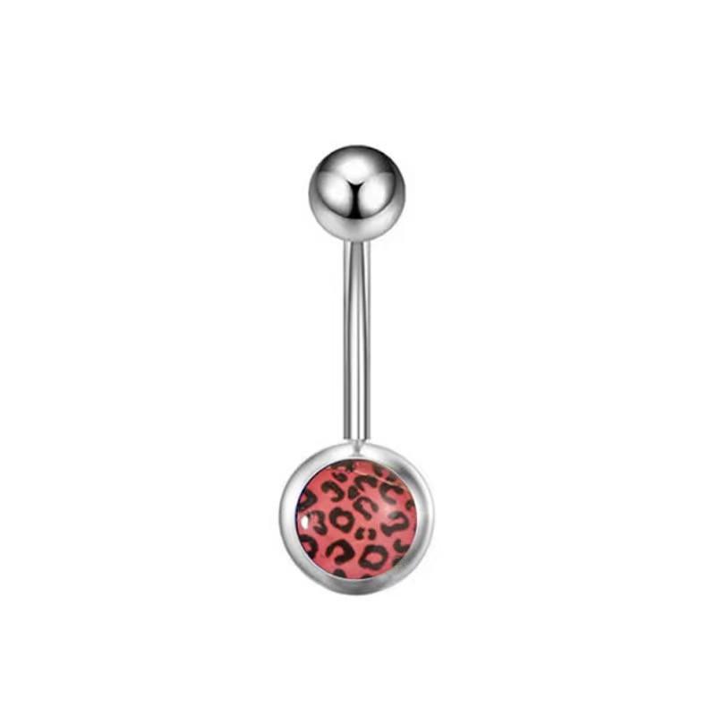 1PC Pink Color Series Crystal Belly Button Rings Snake Flower Heart Belly Ring for Women Stainless Steel Dangled Navel Piercing