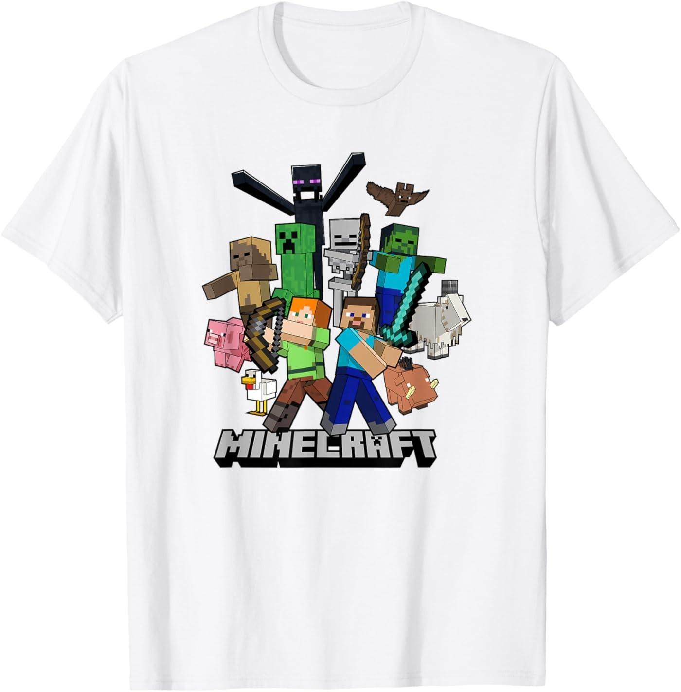 Футболка с групповым изображением Героев и Врагов Minecraft 3XL