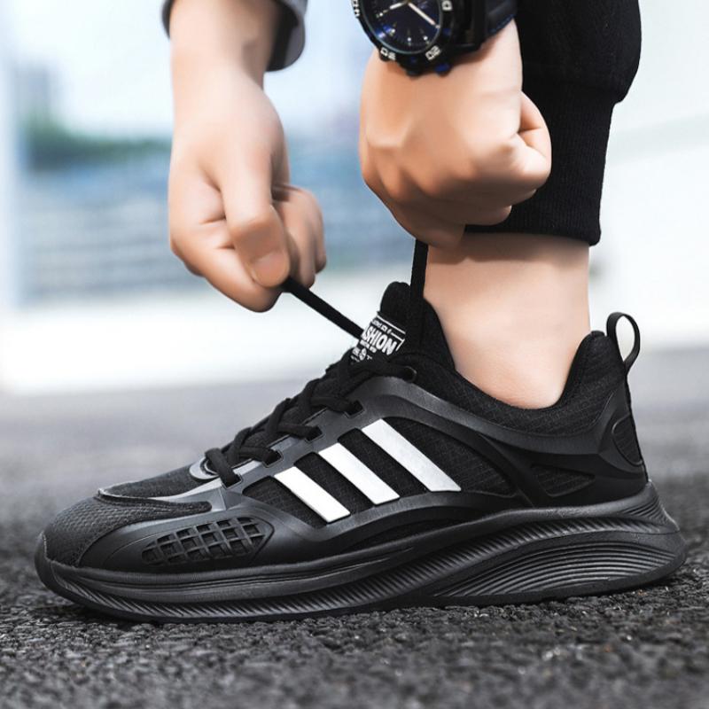 Men's Running Shoes, Lightweight Sneakers, Comfortable Walking Shoes, Mesh Casual Shoes, Thick-soled White Shoes