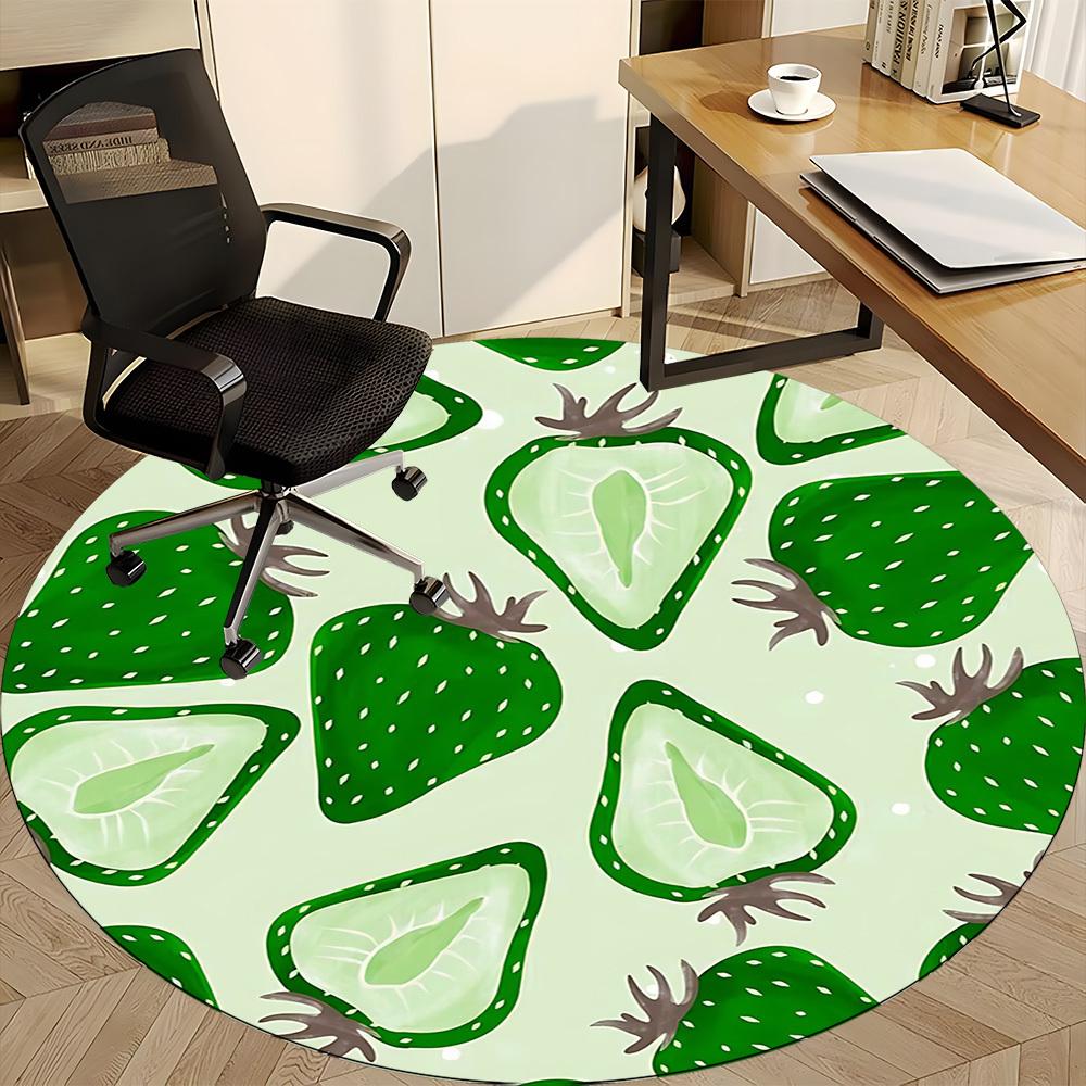 1pc Cactus Pattern Office Round Area Rug, Indoor Mat Suitable For Office, Under Office Chairs Bedroom Living Room Home Decor, Room Deco