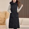Fashion Winter Women's Long Warm Vest Hooded Faux Fur Collar Can Be Worn on Both Sides Thick Sleeveless Parkas Woman Jackets