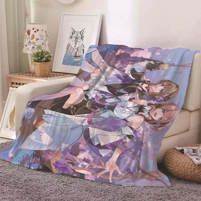 Anime Honkai Star Rail Kafka Flannel Blanket Cute Cartoon Printed Warm Soft Blankets Home Bedding Decor Winter Blankets