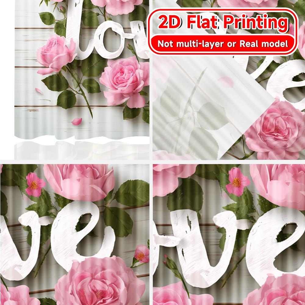 2D Flat Printing  2pcs Floral Romance Chic Print Curtains Versatile Fabric Curtains All Seasons Use for Bedroom   Living Room