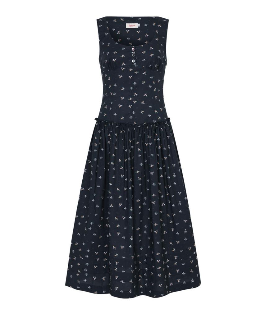 Lulu Seoul Villa Long Dress (Navy)