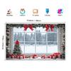 1pc Holiday Polyester Christmas Background with Snow Windows and Tree Design - Multi-purpose Holiday Decoration
