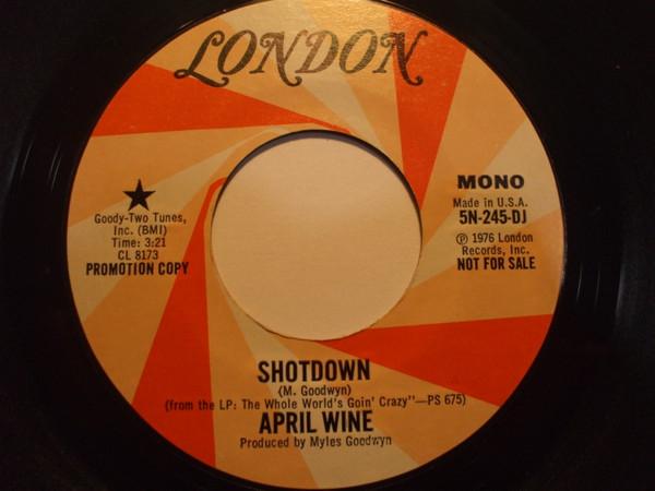 

7inch Record APRIL WINE - Shotdown 5N245DJ London Records 1976 US Rock Used