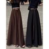 Elegant High Waist A-Line Plus Size Skirt - Slimming and Versatile Autumn Style