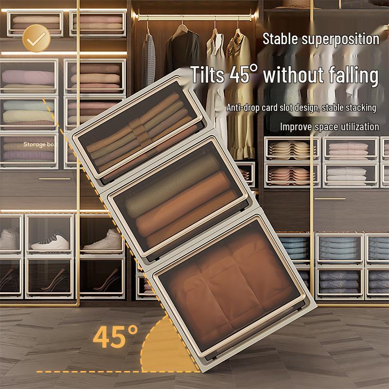 Transparent Plastic Drawer Storage Box – Large Capacity Clothing Organizer