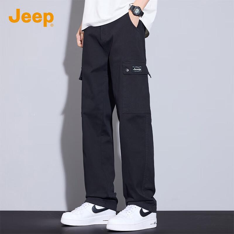 

JEEP Men s 2025 Autumn/Winter Loose Straight-Leg Cotton Cargo Casual Pants 3XL