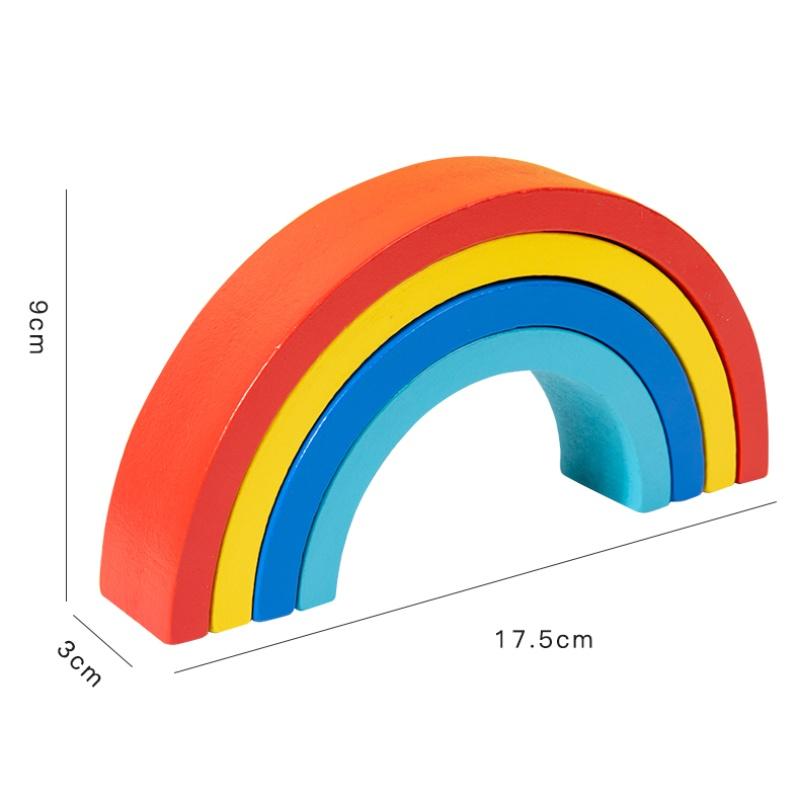 New Baby Wooden Building Block Rainbow Balance Puzzle Blocks Cute Animal Early Educational Montessori Toys Baby Teether Gifts