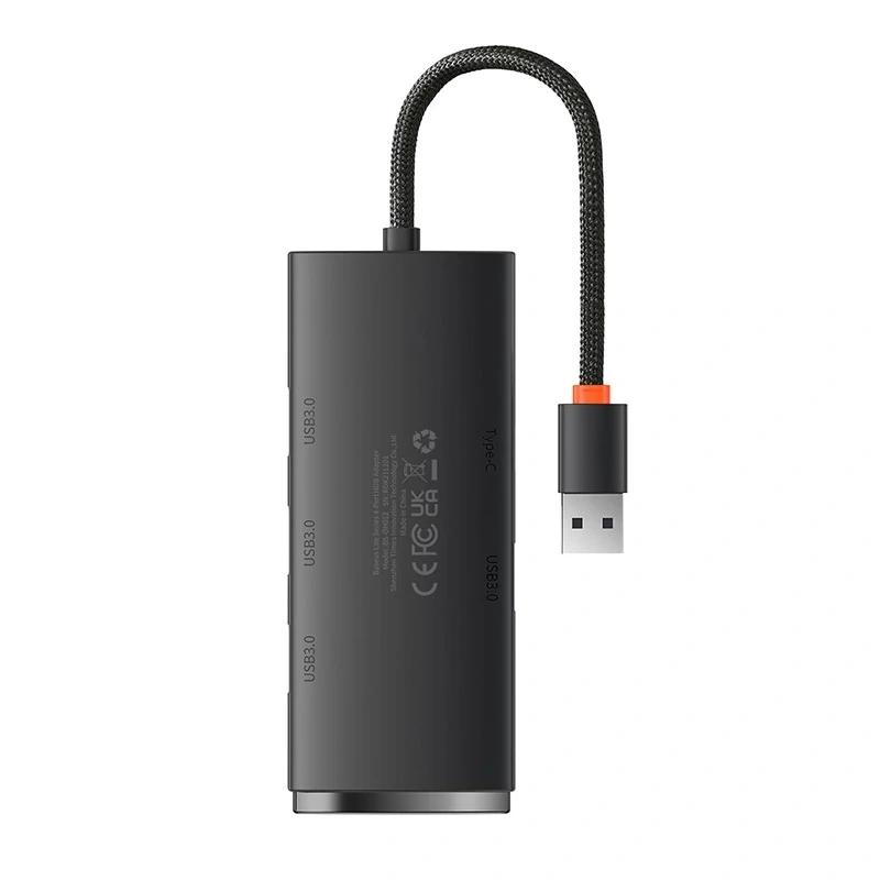 Hub 4W1 Baseus Lite Series Usb To 4X Usb 3.0 25Cm (Black)