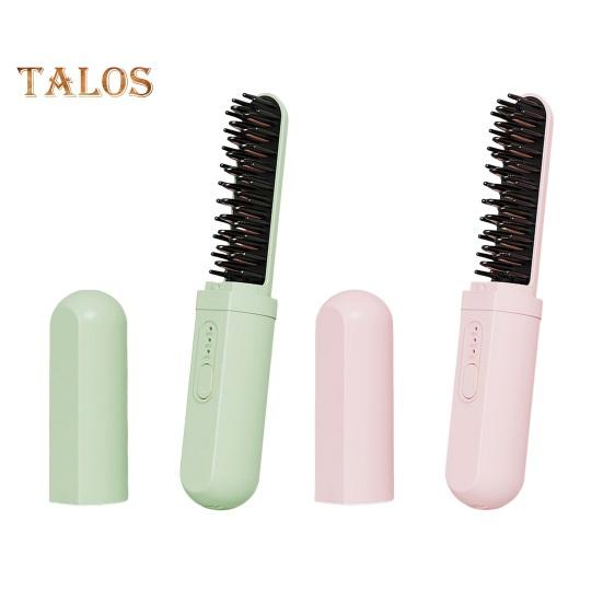 Perie portabilă pentru îndreptat părul fără fir, 3 temperaturi, reglabilă, încălzire rapidă, reîncărcabilă prin USB, ioni negativi, perie electrică pentru coafarea părului ondulat