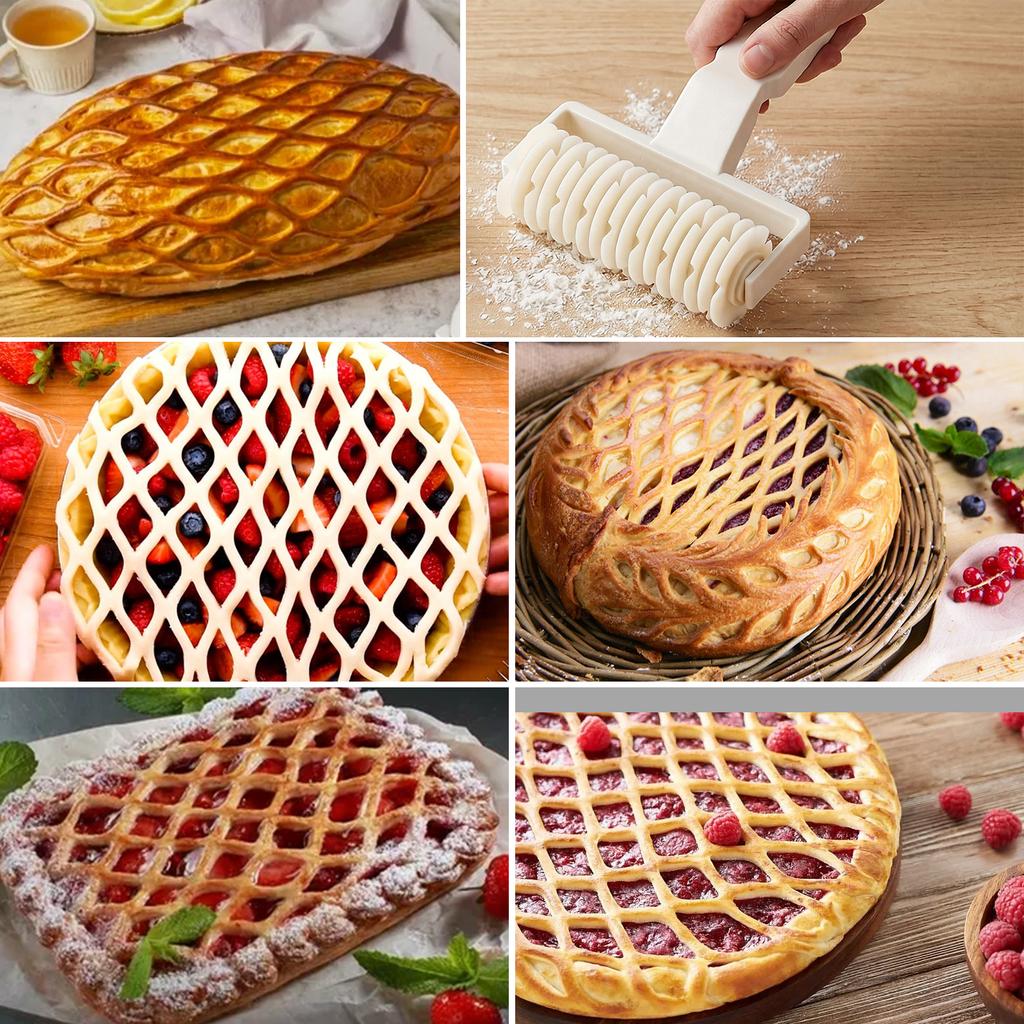 Lattice Roller Cutter Pie Pizza Cookie Dough Roller Lattice Household Baking Pastry Tool for Home Kitchen Baking Cooking 1