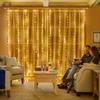 LED USB Curtain Fairy String Lights Remote Control 8 Modes Wall Window Decoration for Christmas Wedding Home Bedroom Party