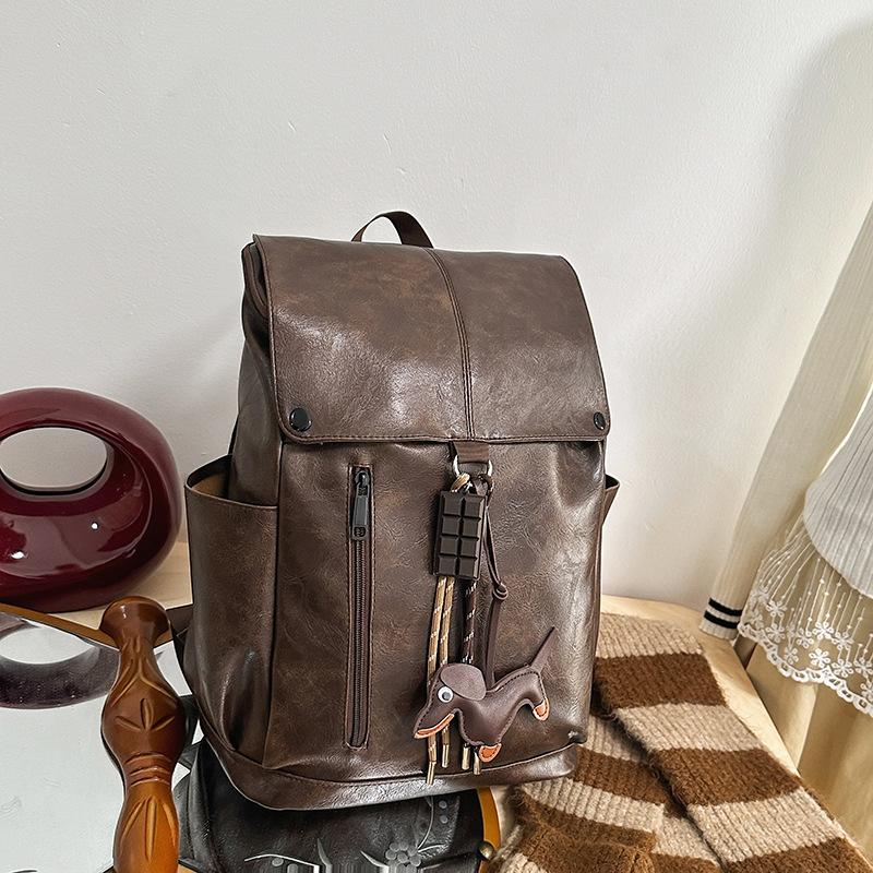 Zaino Vintage in Pelle Grande Capacità Borsa da Viaggio d'Affari per Laptop Pendolarismo Lavoro Studente alla Moda Comodo Solido Più Semplice