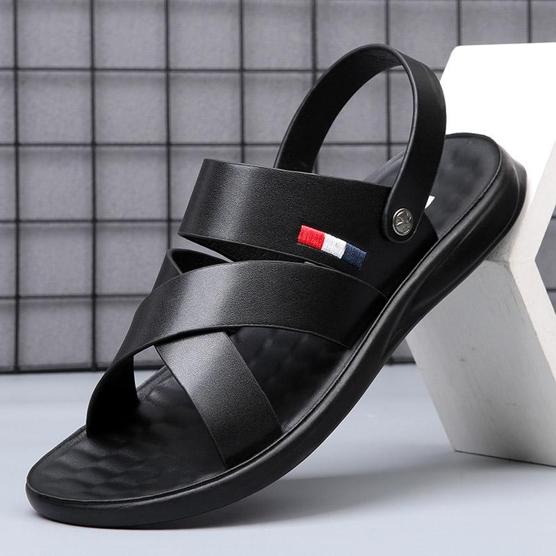 Sandali da uomo di marca estiva Sandali firmati Sandali da spiaggia in pelle da uomo Scarpe casual da esterno di alta qualità grandi