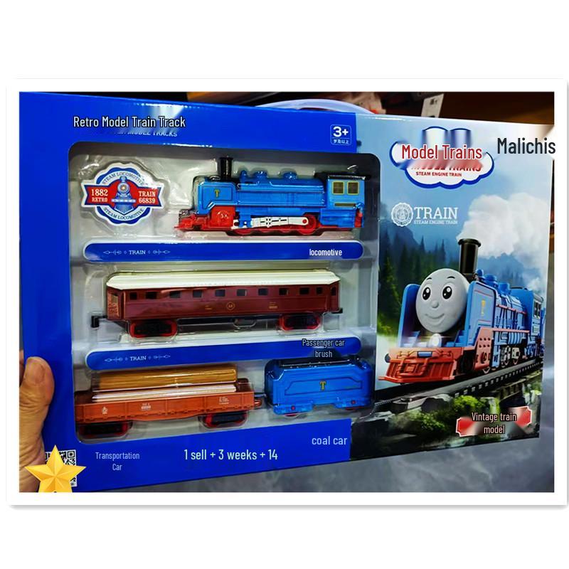 Classic Retro Train Track Set: Simulation Model Toy for Boys (Ages 3-8)