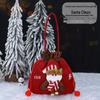 Christmas Apple Flannel Drawstring Gift Bag with Bowknot for Children's Candy