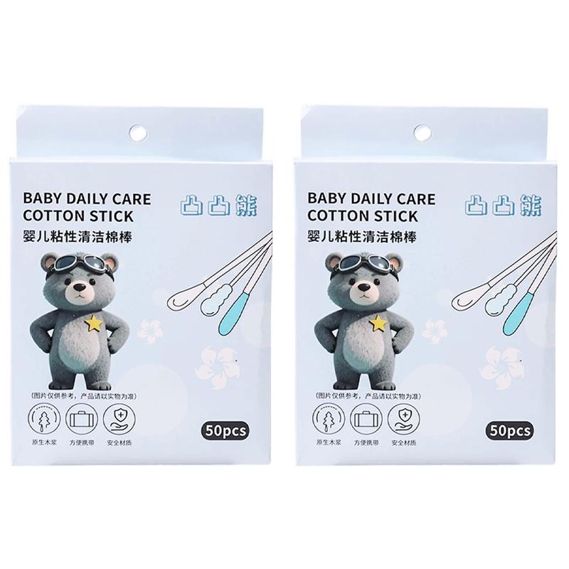 50-200pcs Double Headed Safe Adhesive Cotton Swabs Disposable Cosmetic Cotton Sticks Make Up Cleaning Removing Tool