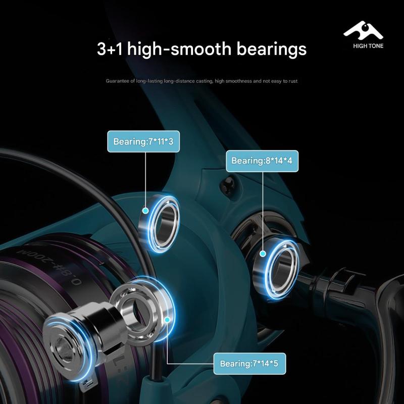 Mavllos 5.2:1 Speed Ratio Spinning Reel 3+1 Bearings + 6kg Strong Brake Aluminum Alloy Spool Crank Personalized Paint, Single or Double Crank Optional