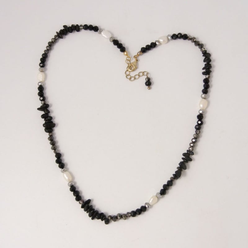

objet213 Zigzag Off Black Natural Stone Necklace Original