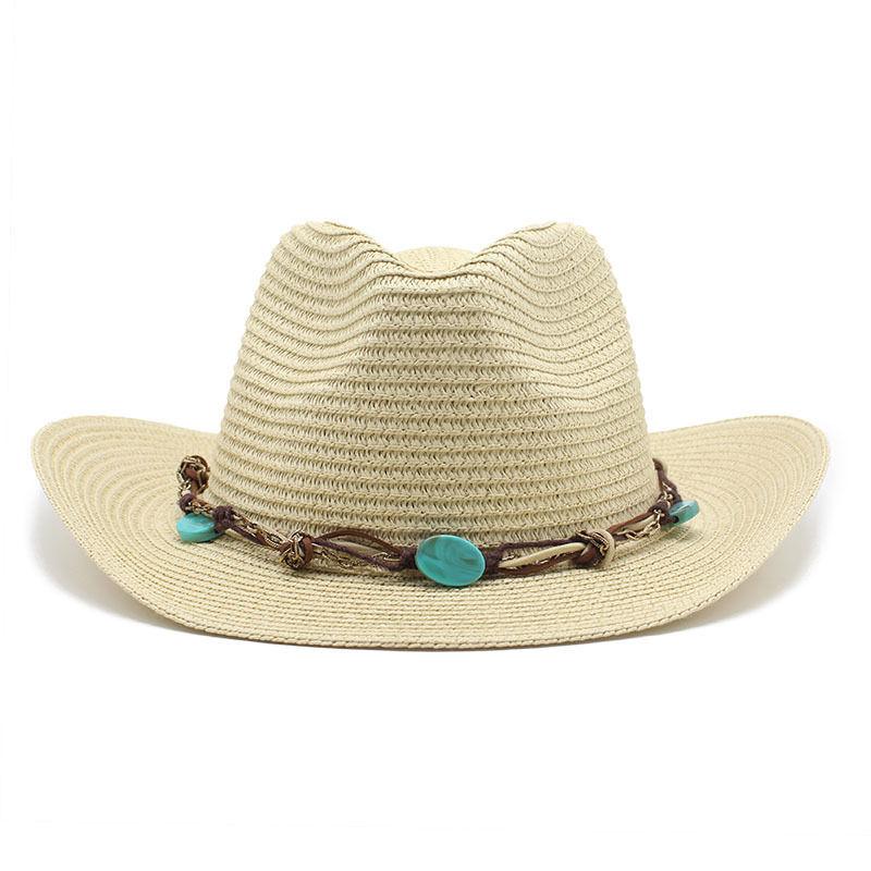 Summer Outing Hat Western Cowboy Hat Shell Fringed Decorative Jazz Hat Beach Visor