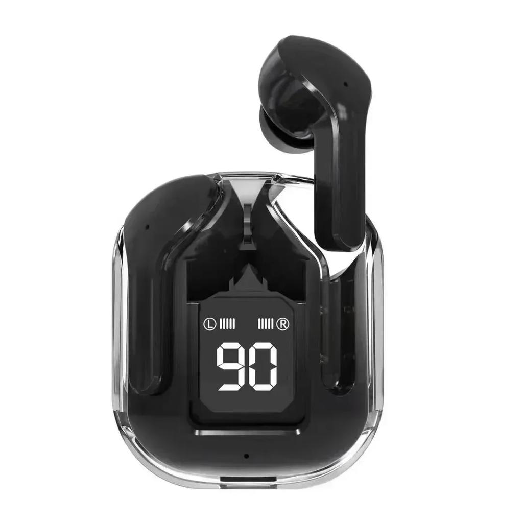 T2 Wireless Bluetooth Earphone Transparent HIFI Headphones LED Power Digital Display Stereo Sound Earphones for