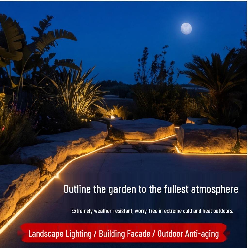Outdoor Waterproof IP68 COB Silicone Strip Light for Pool, Landscape & Aquarium Lighting