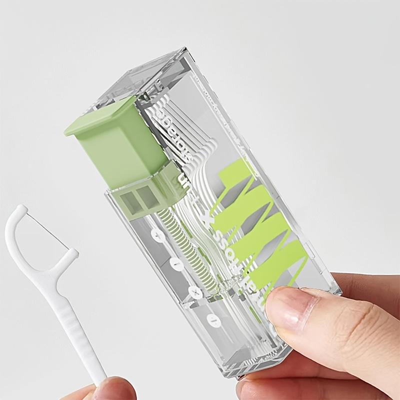 Dental Floss Storage Box With 10pcs Dental Floss Portable Household Creative Lighting Machine Type Premium Carry-On Automatic Dental Floss Box 1 Floss box + 10 Flosses