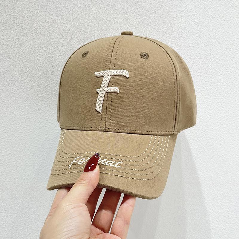 New Casual F Letter Embroidered Baseball Cap Women Show Small Face Deepen Hard Top Ins Sunshade Travel Versatile