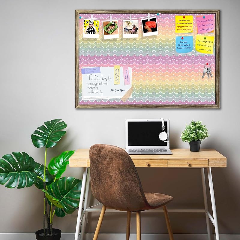 

Artzfolio Wavey | Bulletin Board Notice Pin Board | Vision Soft Board Combo With Thumb Push Pins & Sticky Notes | Antiqu 1.51 жёлтый