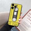 Módní, vtipná, měkká pouzdra na telefon s retro vzorem pro iPhone 15 Pro 6 14 XS 13 Max XR 12 Mini 7 Plus X SE 8 11 TPU nárazuvzdorný černý kryt