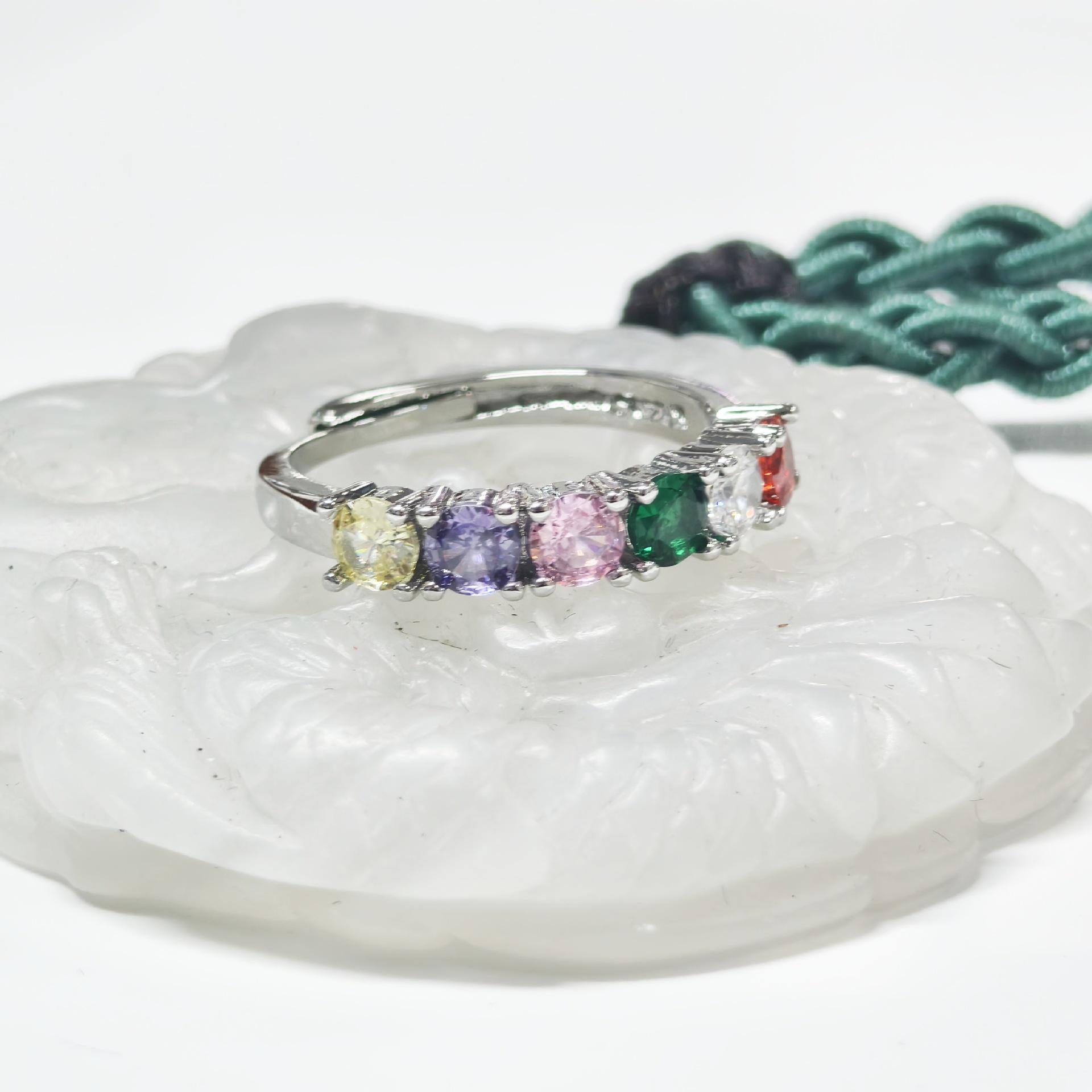 

Модное кольцо Gusen с цветным цирконом - Простое, Изысканное, Популярный стиль