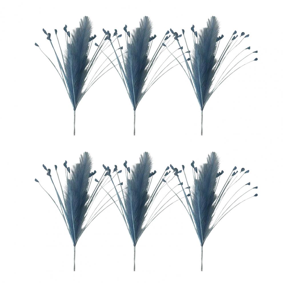 6 Pcs Peacock Grass Artificial Plants Pampas Grass Reed Flower Arrangement Home Bedroom Wedding Decorations Fake Flowers