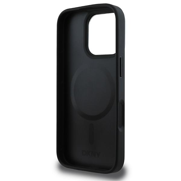 Hülle für iPhone 16 Pro DKNY Hardcase MagSafe Silbernes Logo