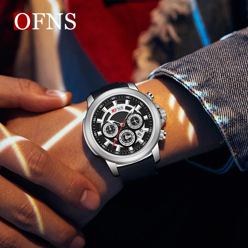 Oufanni Shi Quartz Chronograph Men’s Watch: Luminous, Multi-Functional, Waterproof with Calendar