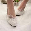 Sapatos de Salto Femininos PU Renda 3 5 8 CM Saltos Finos Alta Qualidade Planos Casamento Salto Alto Branco Vestido de Noiva Sapato de Madrinha Sapato Feminino