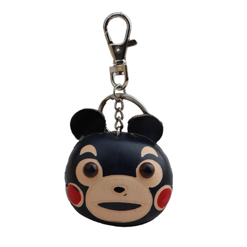 First Layer Cowhide Kumamon Bear Pendant, Bag Pendant Accessories, Car Keychain Accessories, Cartoon Cute Birthday Gifts