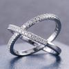 Simple and Elegant Cross Set Zirconia Diamond Ring for Women, Fashionable and Versatile, Creative, Elegant and Sweet Ring