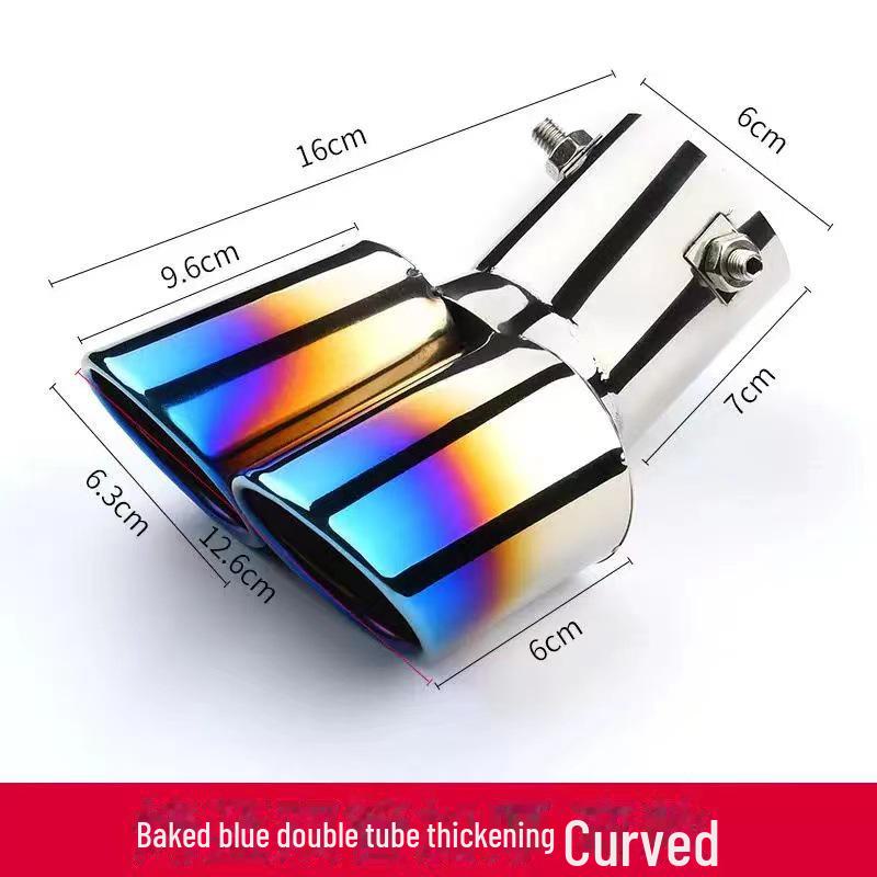 

Крышка глушителя из нержавеющей стали для модификации задней горловины автомобиля - украшение для одинарной/двойной выхлопной трубы