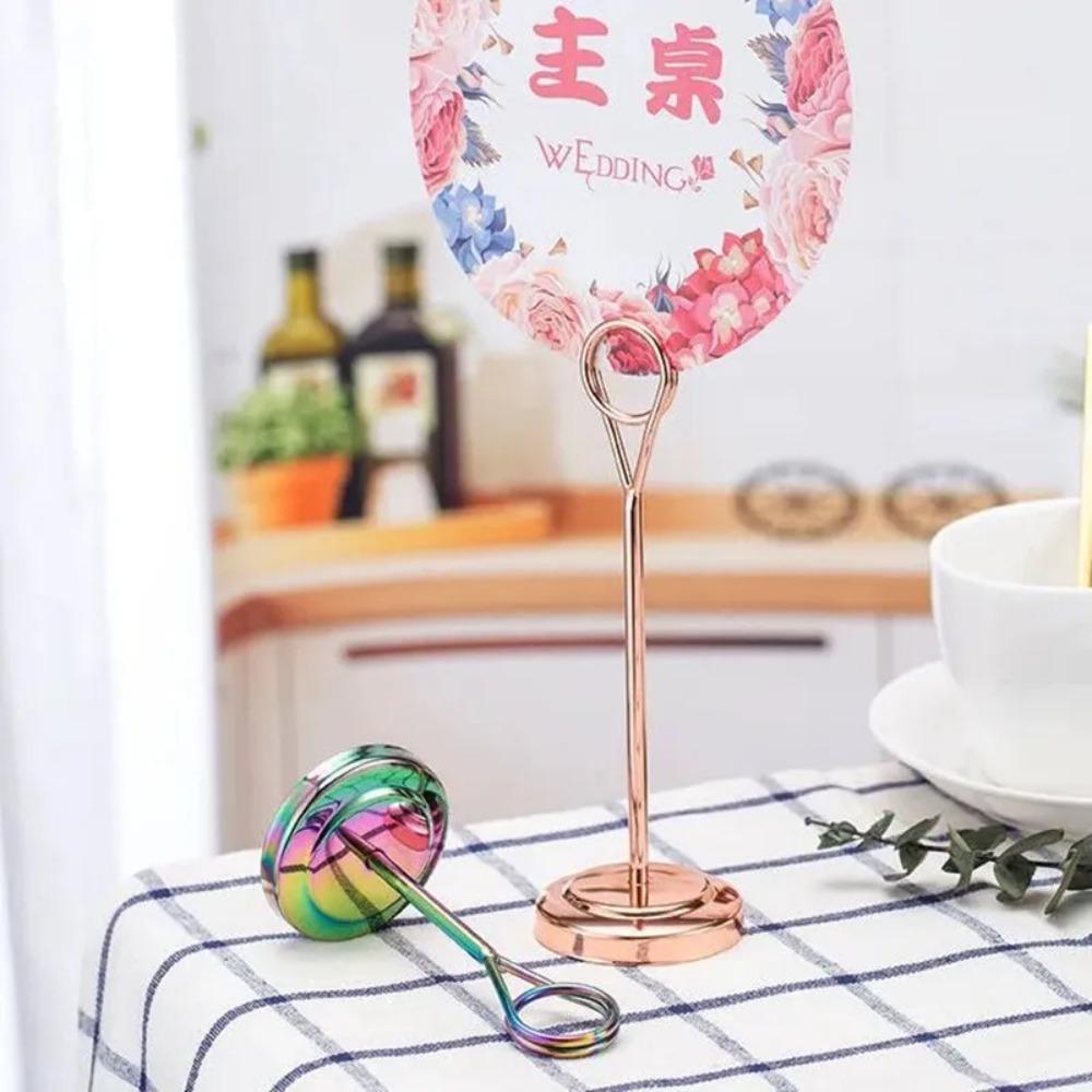 DIY Place Card Holder Cute Table Number Holder Stainless Steel Round Photo Clip  Bridal Shower