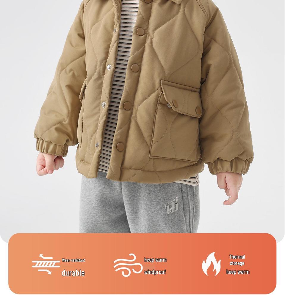 European Boys' Quilted Cotton Jacket – Winter 2025 Children & Toddler Wear