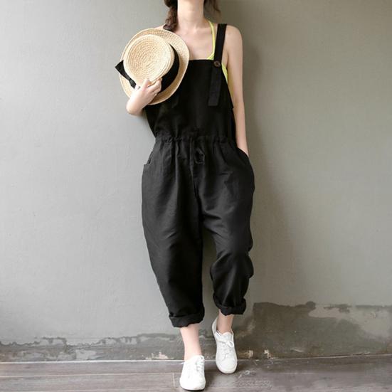 Vintage Women's Jumpsuit Bib Cargo Pants Harem Oversized Overalls Dungaree