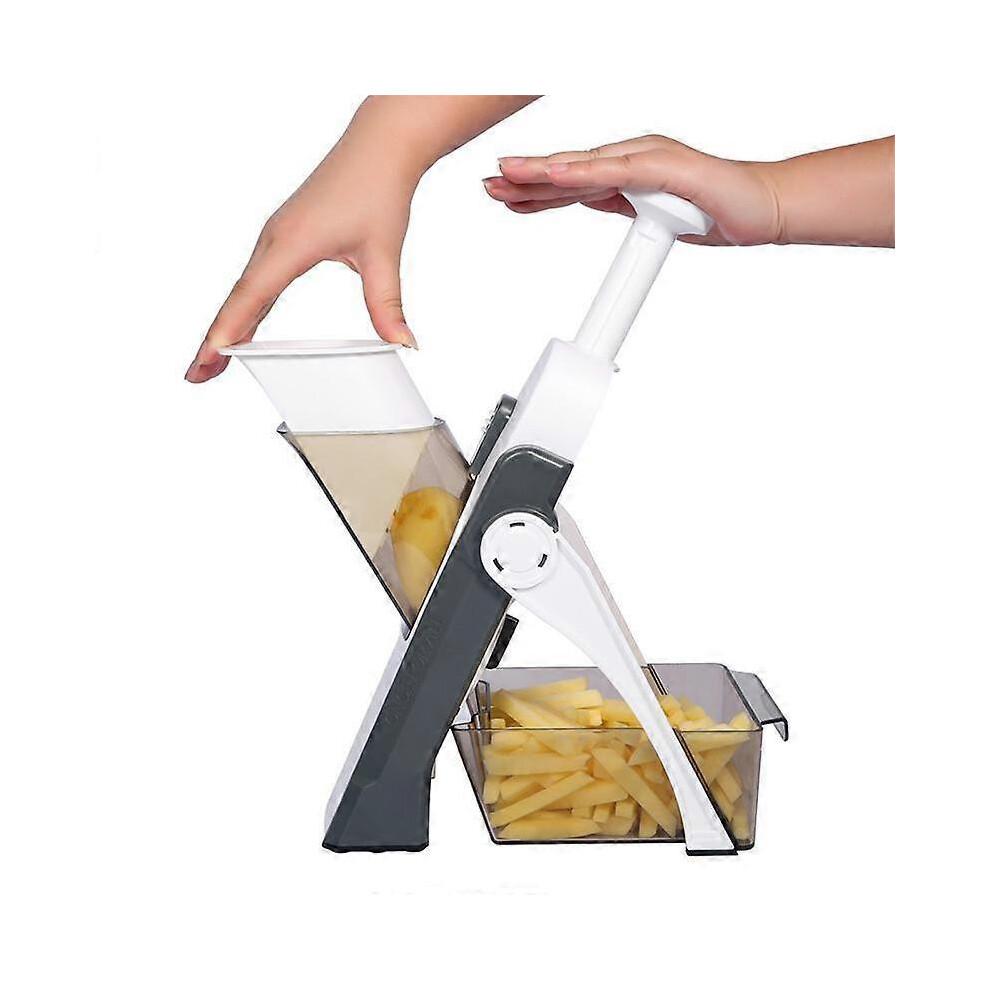 Multifunction Vegetable Cutter, Steel Blade Kitchen Gadget, Potato Slicer Fruit Peeler, Dicing Blades Grater Chopper for Carrot Cheese
