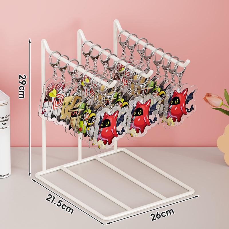 Keychain Jewelry Display Stand - Small Accessories Rack for Earrings, Bracelets, and Necklaces