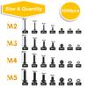 2000 Black Round Head Hexagon Socket Screws, Washer Nut Combination Kit